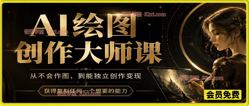 AI绘图创作大师课，从不会作图，到能独立创作变现，获得复刻任何一个想要的能力