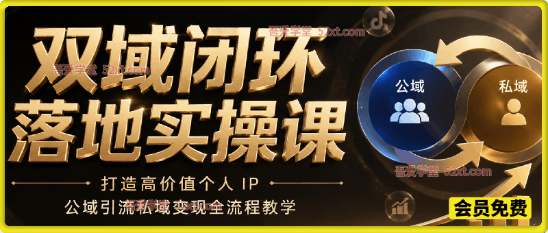 双域闭环落地实操课，打造高价值个人 IP，公域引流私域变现全流程教学