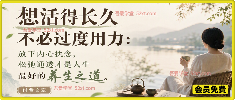 想活得长久不必过度用力：放下内心执念，松弛通透才是人生最好的养生之道