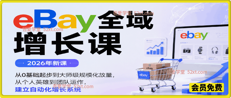 2026年eBay全域增长，从0基础起步到大师级规模化放量，从个人英雄到团队运作，建立自动化增长系统