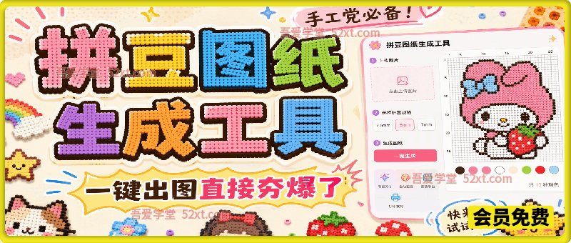 拼豆图纸生成工具，手工党必备！一键出图直接夯爆了