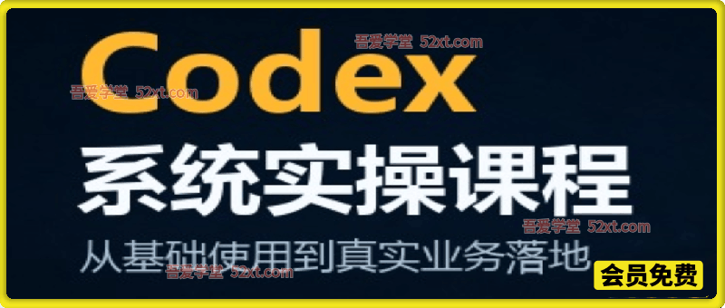 Codex 系统实操实战课｜小白零基础入门，16 节全维度教学，掌握 AI 工具实现多场景商业落地变现