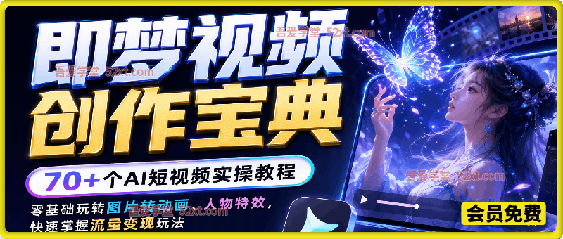 即梦视频创作宝典｜70+个AI短视频实操教程，零基础玩转图片转动画、人物特效，快速掌握流量变现玩法