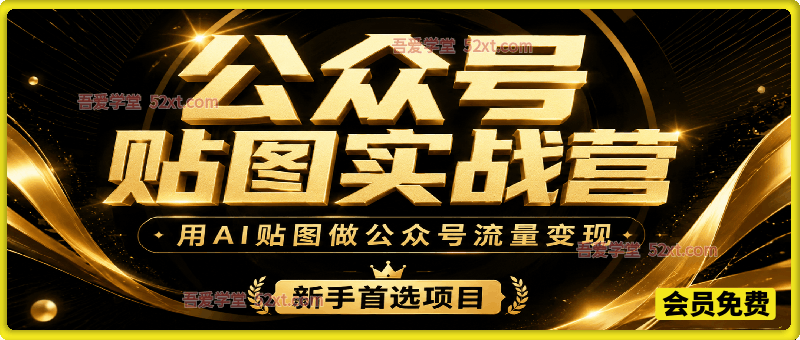 公众号贴图变现实战营，用AI贴图做公众号流量变现，新手首选项目。