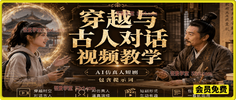 穿越与古人对话视频教学，AI仿真人短剧，包含提示词。
