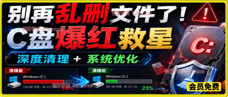 别再乱删文件了！C盘爆红救星，深度清理+系统优化，Windows/macOS通吃！
