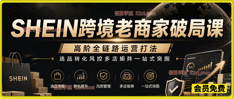 SHEIN 跨境老商家破局课｜高阶全链路运营打法，选品转化风控多店矩阵一站式突围