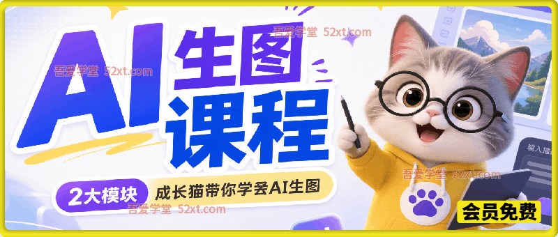 AI生图课程，2大模块成长猫带你学会AI生图