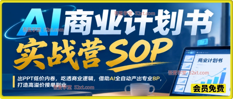 AI商业计划书实战营SOP，跳出PPT低价内卷，吃透商业逻辑，借助AI全自动产出专业BP，打造高溢价接单副业