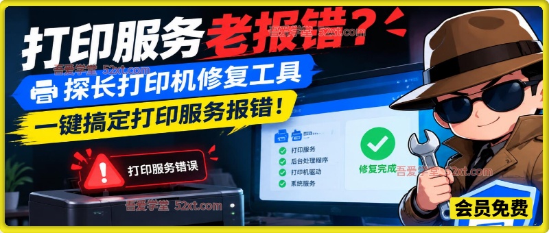 打印服务老报错？探长打印机修复工具，一键搞定打印服务报错！