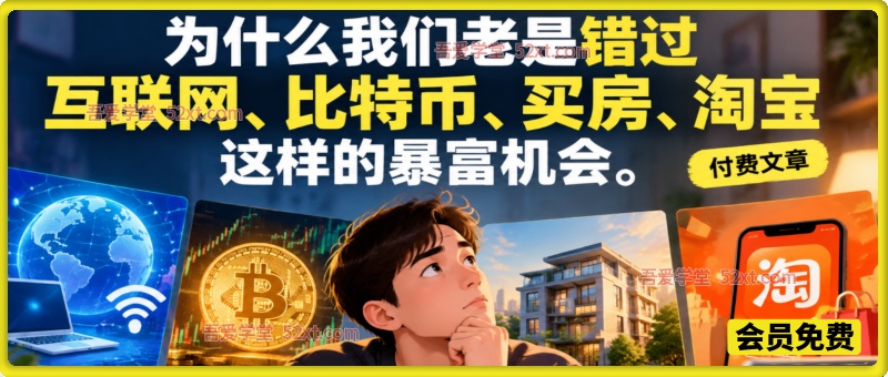 为什么我们老是错过互联网、比特币、买 房、淘宝这样的暴富机会？